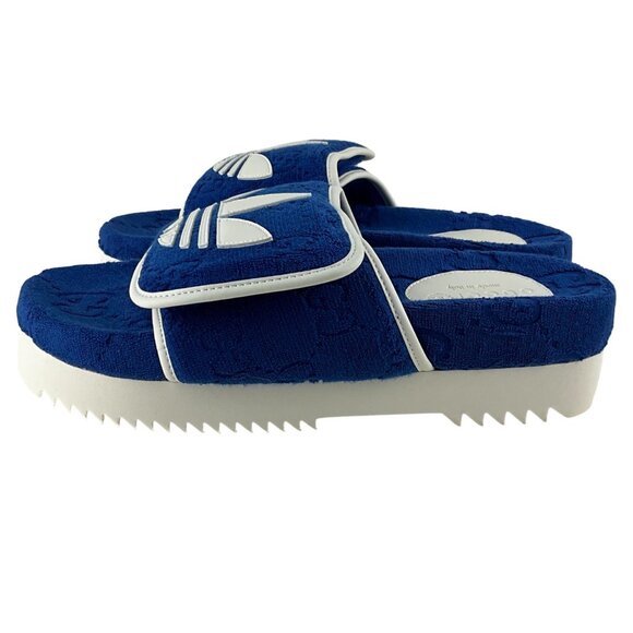 NWT Gucci x Adidas Men\'s GG Platform Sandal Blue Cotton Sponge Sz 8 main image 5